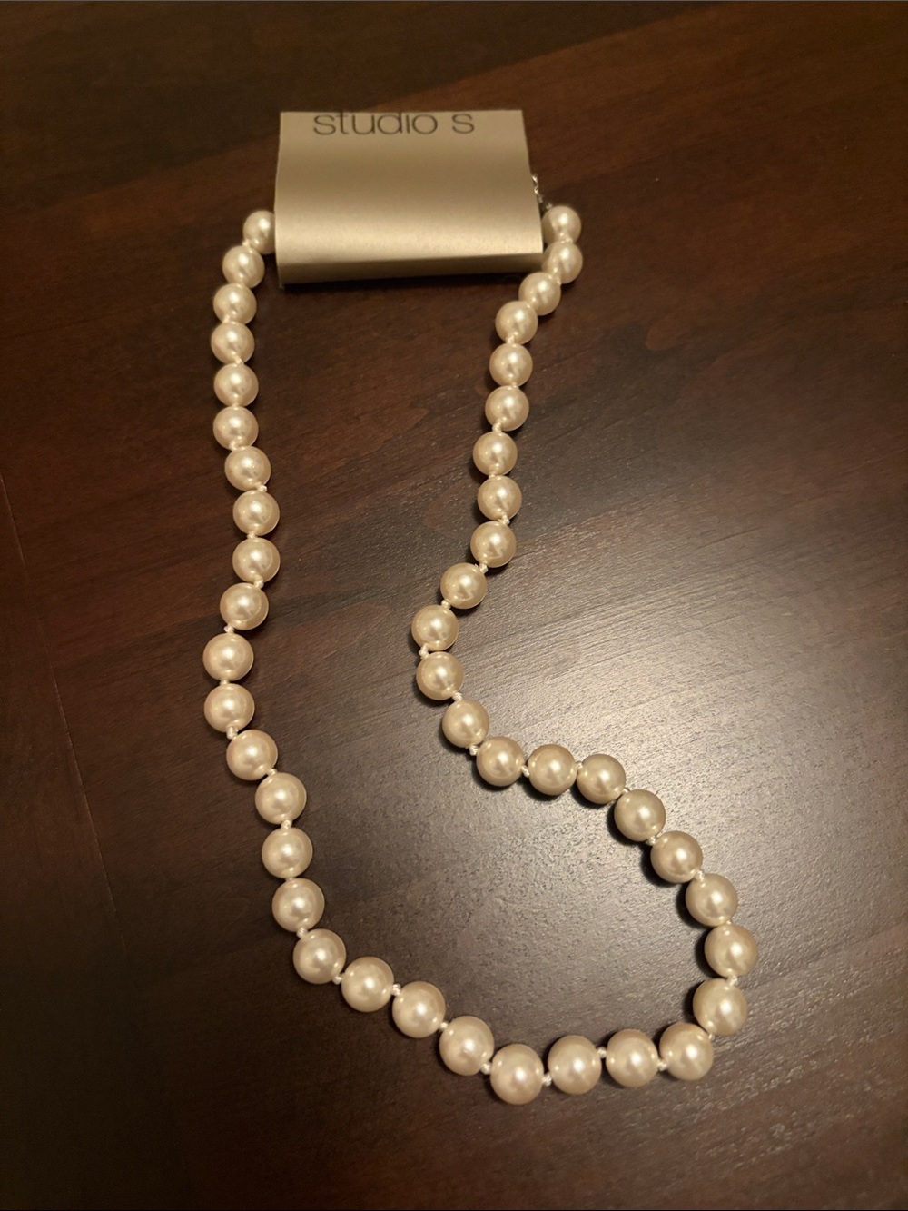 Studio S Cream Faux Pearl Single-Strand Necklace